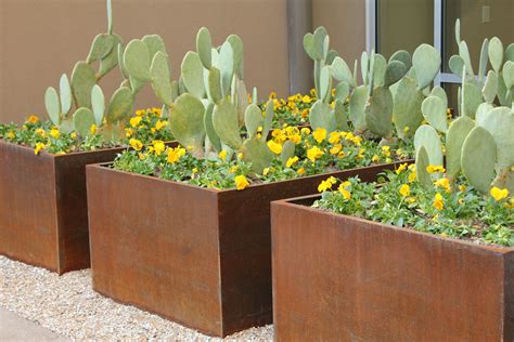 cor-ten steel box|outdoor metal planter boxes.